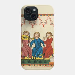 MEDIEVAL MUSIC AND MUSICIANS ,ANTIQUE MINIATURE WITH WILD ROSES Phone Case