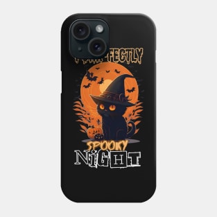 Halloween cat with a hat Purrfectly spooky night Phone Case