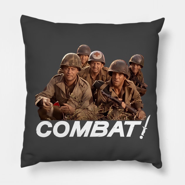 Combat - Group - 60s Tv War Drama Pillow by wildzerouk