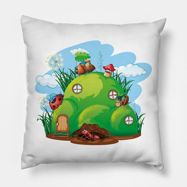 ants, insects, shelter Pillow by RedoneDesignART