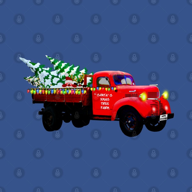 Merry Christmas Big Red Tree Truck by holidaystore