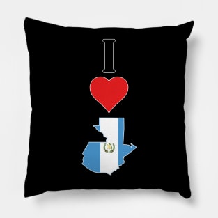 I Love Guatemala Vertical I Heart Guatemalan National Flag Map Pillow