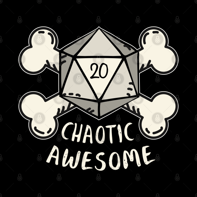 Chaotic Awesome RPG Alignment Skull Dice by Shadowisper