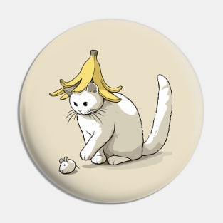 Funny banana cat catching mouse Pin