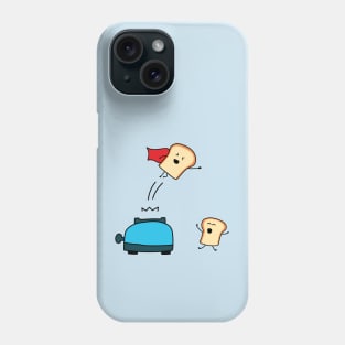 funny toaster cute bread jumps like superman Phone Case