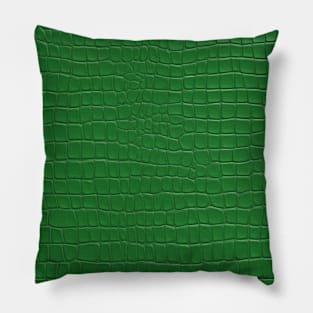 Crocodile Green Leather Pattern Pillow