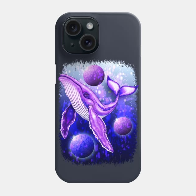 Cyber Whale on Ultra Violet Deep Space Ocean Phone Case by BluedarkArt