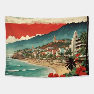 Puerto Vallarta Mexico Vintage Poster Tourism 2 Tapestry