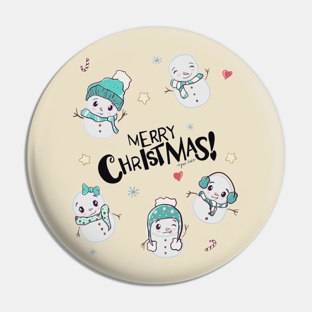 Funny and Kawaii Christmas Pin by KyasSan