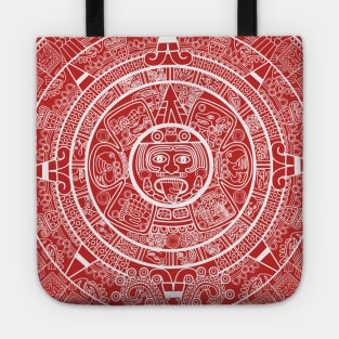 Aztec Calendar - white design Tote