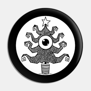 Big Eyed Christmas Tree Monster Pin