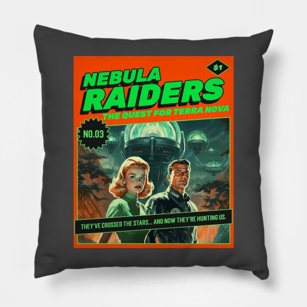 Vintage Sci Fi Comic Book Cover science fiction Pillow by Tip Top Tee's