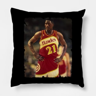 Dominique Wilkins - Vintage Design Of Basketball Pillow