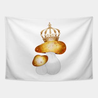 royal mushroom with a large golden crown Tapestry