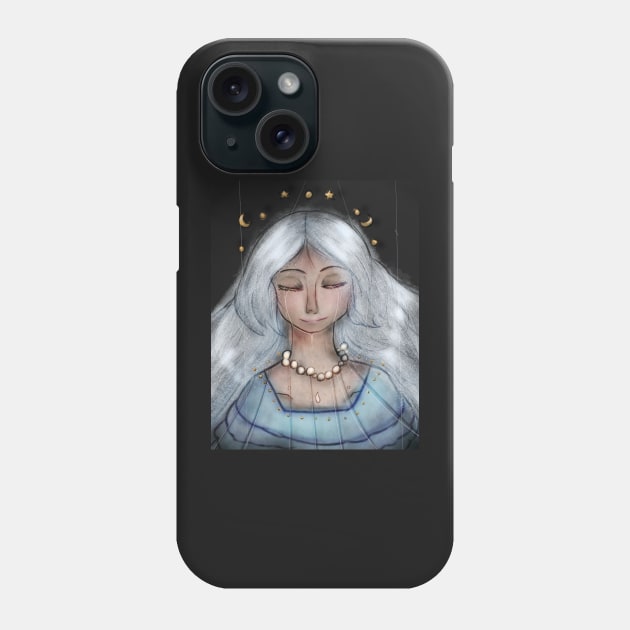 Moon Dream Woman Art Print And More Phone Case by nhitori