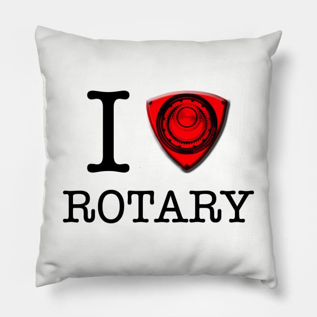 I Love Rotary Pillow by CoolCarVideos