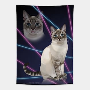 Funny 80s School Portrait Style with Cat Blep Tapestry