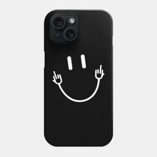 Smile Face Middle Finger Funny Sarcasm Meme Quote Phone Case