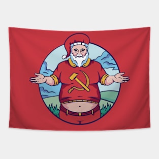 Funny Vintage Cartoon Commie Santa Tapestry