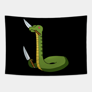 Double wielder , snake with knife! Tapestry