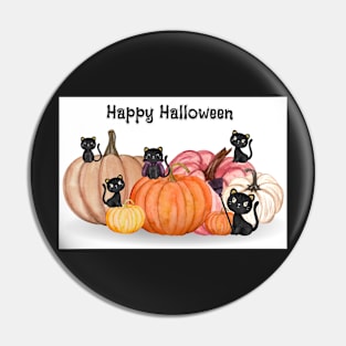 Cute Black Halloween Cats Pin