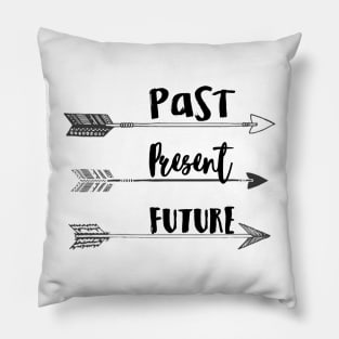 Past, Present, Future Typography Design Pillow