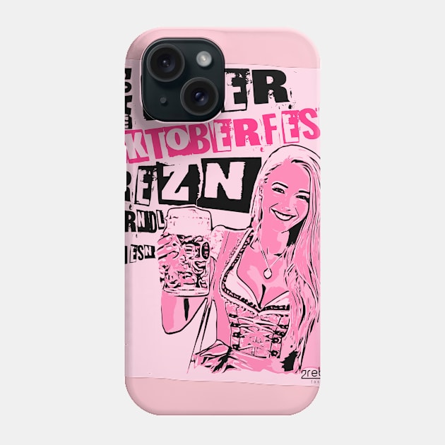 2reborn JEN Oktoberfest Bier Party Dirndl pink Phone Case by 2reborn fashion