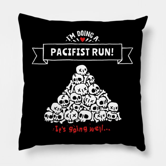 Pacifist Run Pillow by Tealgamemaster