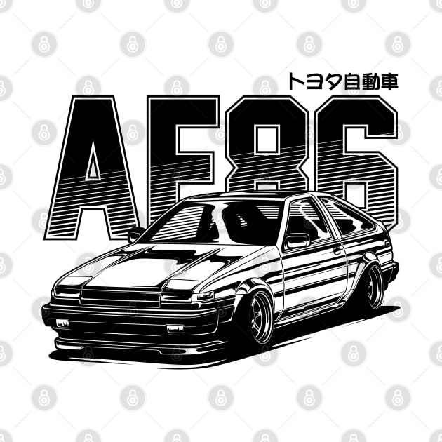 AE86 Trueno (Black Print) by idrdesign