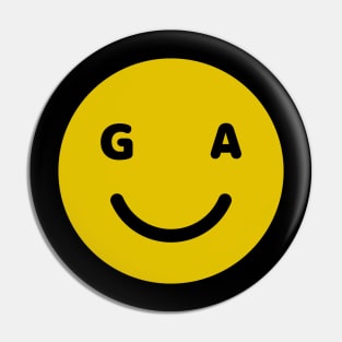 Georgia Smiley Face Pin