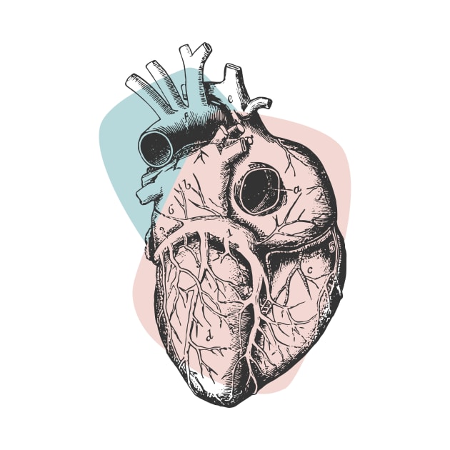 Anatomical Heart • Pastel Pink & Blue • Pastel Goth by Rike Mayer