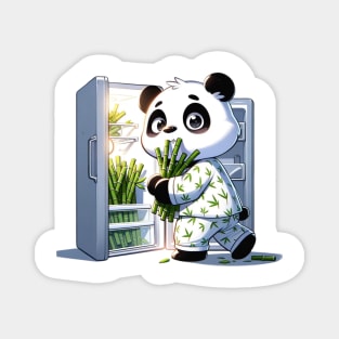 Midnight Snack Panda - Adorable Bamboo-Themed Pajama Party Magnet