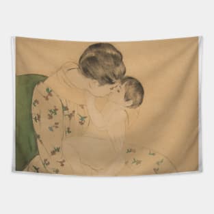 Mother's Kiss by Mary Cassatt Tapestry