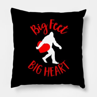 Big Feet, Big Heart Funny Bigfoot Valentines Day Pillow