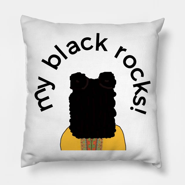 My Black Rocks! Space buns Pillow by michMakes