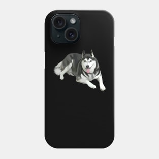 husky dog vector art Phone Case