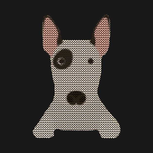 Bull Terrier Ugly Christmas Sweater Knit Pattern by DoggyStyles