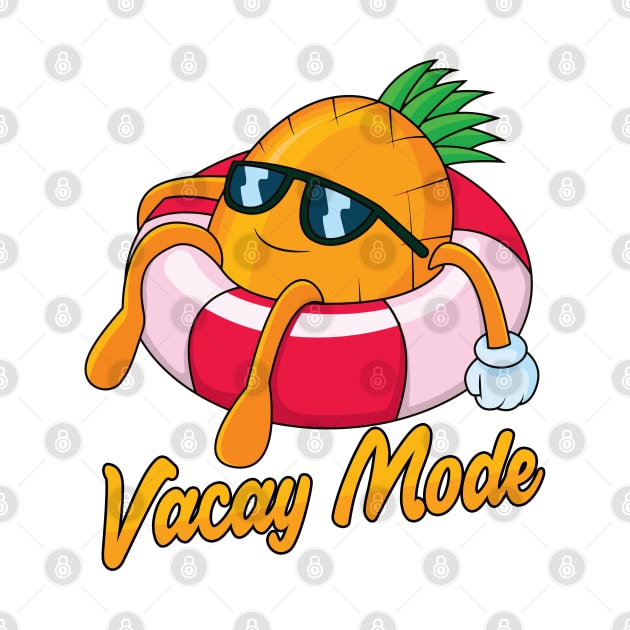 Vacay Mode Pineapple Cartoon by Mandra