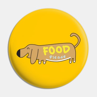 Basset Hound Dog Happy and Hungry Pin