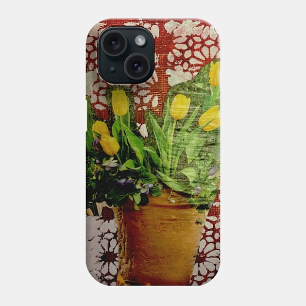 Yellow Tulips Collage Phone Case by courtneylgraben