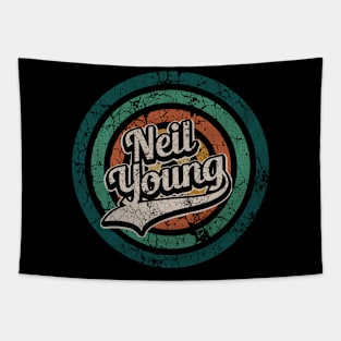 Neil Young // Retro Circle Crack Vintage Tapestry