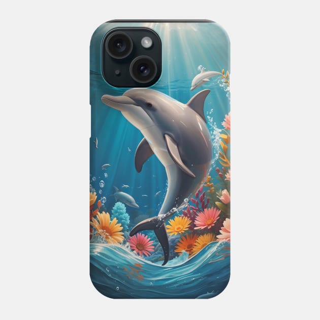 Dolphin Phone Case by Buff Geeks Art