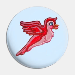 Flying Girly Neon Pink Bird Pin