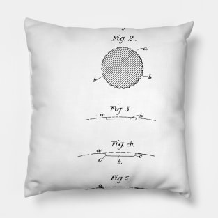 Golf Ball Vintage Patent Hand Drawing Pillow