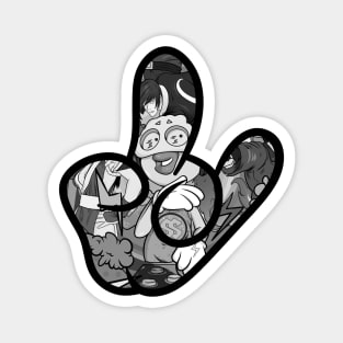 Cool rock and roll hand gesture logo drawing Magnet