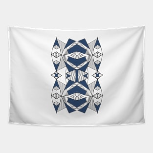 Triangle Tribal #2 Navy Tapestry