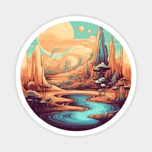 Surreal Dreamscape: Oasis in the Desert Magnet