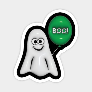 Boy Ghost with Green Balloon Magnet