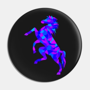 Colorful Geometric Horse Pin