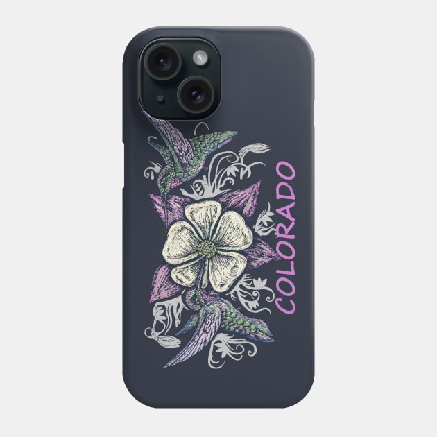 colorado hummingbird Phone Case by inkzella